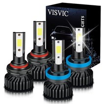 VISVIC 696903 스바루 XV 크로스트랙 20132015 LED 헤드라이트 전구 콤보 9005+H11 하이로우 빔 초밝은 변환 키트 6500K 쿨 화이트 고속 설치 4팩