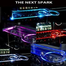 ArtX 더 넥스트 스파크 USB 5V LED 2단 차량용 무중력테이블 컵홀더 식탁 자동차 선반 핸드폰 거치대 수납용품, 퍼플, 포함, 미니-사각 타잎