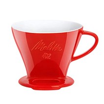 Melitta 218974 필터 도자기 커피 필터 크기 102 빨간색 1x2 -19886, 주전자 + 필터, 검은색