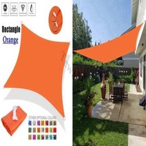 폴리에스테르 직사각형 햇빛 차단용 천막 5m x 5m 6m x 6m 야외 파티오 정원 뒤뜰 잔디 수영장용, Orange+3mx6m
