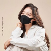 브랜드없음 젤리팜 소프트핏 마스크 M 중형 블랙 빨아쓰는 다회용 패션 여름용 고급 1매, 단품없음