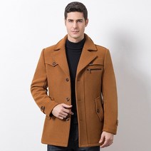 남성코트 롱 하프 패딩 내피 캐주얼 울 트렌치 중간 솔리드 두꺼운 슬림 재킷 플러스