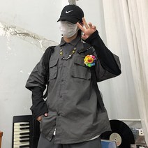 봄 투포켓 페이크 투피스 긴팔 카고 셔츠 남녀 러쉬 커플룩
