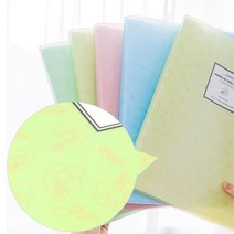 정전기방지 포켓 파스텔컬러 클리어 화일 교사 서류 읽기자료 관공서 유치원 고등학생 학원, 1개, 블루