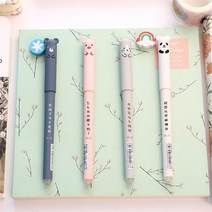 펜마우스 귀여운 돼지 곰 고양이 마우스 지울 수있는 젤 펜 학교 사무용품 문구 선물 0.35mm 블루 블랙 잉, 한개옵션0, 한개옵션1