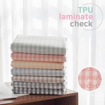 릴리패브릭 대폭 방수원단 무독성 TPU 라미네이트 멜란지 워싱 30수: 워너비 체크 7컬러 [E0898], 코랄