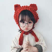 앙상블 야옹이 니트 아동 귀도리