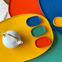 컬러 옻칠 자인 트레이 ( 4 COLOR / 2 SIZE ) 택1 3.홍색(미니), 색상