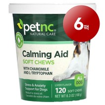 리암마켓 petnc NATURAL CARE 펫엔시 강아지 고양이용 케어 진정 효과 소프트츄 120개입 180g 1팩, 6팩