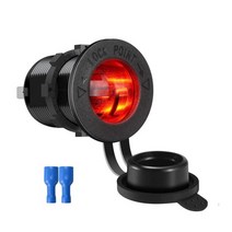 car 궐련 라이터 소켓 12v-24v 방수 플러그 전원 콘센트 어댑터 해양 보트 오토바이 트럭 rv atv with wire d5, 빨간색