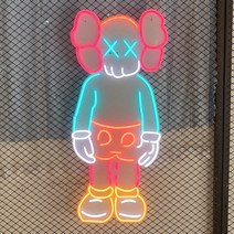 네온 간판 간접 무드 사인 폭력곰 맞춤 12 라이트밴드 바 안 맞춤왕홍 큐장 인테리어 벽 링, 01 얼음파랑衣服（피규어 곰A대）
