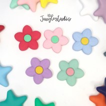 실리콘 꽃 /치발기 쪽쪽이클립 만들기 재료 마크라메 DIY, 핑크