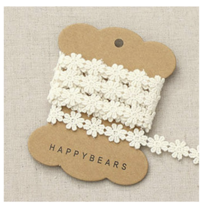 코하스아이디 쁘띠 미뇽 코튼 레이스 테이프, 내추럴, 10개입