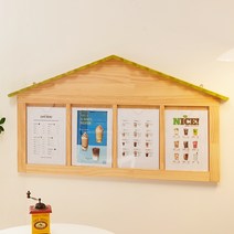 동화속나무 원목 지붕형 아크릴 4칸 게시판(hs8060-3), 1개