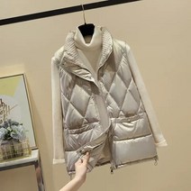 퀄팅 베스트 가을 겨울 다운 패딩 조끼 여성 지방 MM 빅사이즈 겉옷 디자인 감각 ​​코