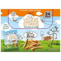 잇레알 Eat Real Veggie Straws 영국 코스트코 키즈 리얼 야채 빨대 20gX24봉, 1팩