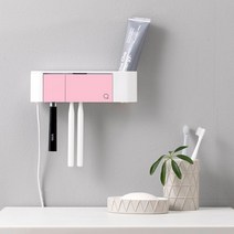 메디슨 오투 O2케어 오픈형 칫솔살균기 원적외선 히터방식 벽걸이 헤드형 면도기 거치대 살균기, BS-3200(핑크)