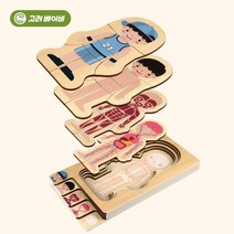 고려베이비 신체 인체 원목퍼즐 우리몸 구조 아동 퍼즐 원목장난감 어린이집교구, 남아 신체퍼즐