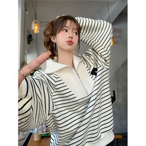 카라넥 아메카지스타일 클래식 유행 정견 맨투맨 여성 고퀄리티 감각 디자인 보이핏 볼륨 반 끌기 체인 4794803023