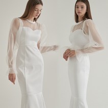 MUMUSEE [국내제작/연예인협찬] 피오나 원피스 셀프웨딩 리마인드 브라이덜샤워 원피스 피로연 드레스 돌잔치 자켓 빈티지 빅사이즈