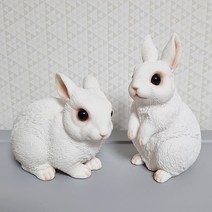 하얀 토끼 세트 장식품 토끼 모형 인테리어소품 토끼 장식 집들이선물