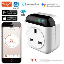 스마트 플러그 스위치 콘센트가리개 diyTuya EU 미국 스마트 소켓 Wifi 플러그 온도 조절기 15A 4400W 라이, 03 UK