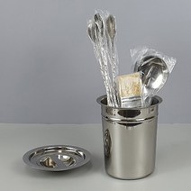스테인레스 BMP 비엠피 1호 원형소스통 다용도 빨대 수저 젓가락 뼈 양념통 업소용 주방용품, 뚜껑