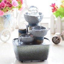 북유럽 미니 분수대 수경 가습 유럽풍 개업 인공폭포 물 선물 집들이 실내장식, 소흑연분수