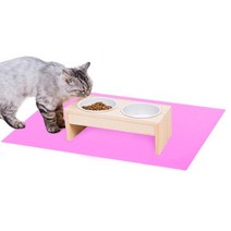 고양이 강아지 방수 대형 식기매트 63x30cm 개집깔개 개밥매트 강아지시트, 핑크