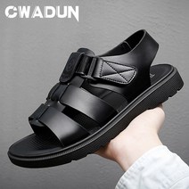 Cwadun 남자 벨크로 소가죽샌들