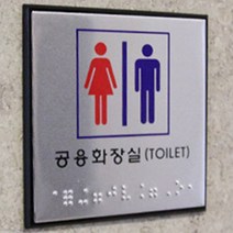 기관 회사 건물 사각 시각장애인 점자 화장실 안내 표지판, 여자