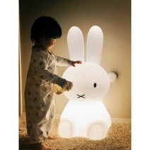 로아이엘 미피 토끼 플로어 램프 귀여운 토끼 무드등 수면등, 50CM (플러그인 + 싱글 웜 라이트 + 타이밍)