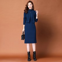 요모조모 2464 꽈베기 가디건 타이트 니트 원피스