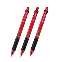 자바펜 제트3볼 3색 볼펜 0.38mm, 레드, 3개