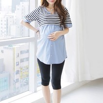 마더라이크 임산부 루루마린수유티 8178 반팔 수유복 외출 임부복