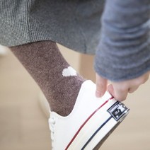 [천삼백케이] [스누지] 앙고라 하트 양말 - 브라운