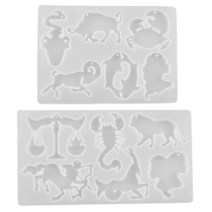 만능 실용적 편리한 DIY 크리스탈 에폭시 실리콘 몰드 별자리 글자 키 체인 수지 보석 만들기 세트, [02] C