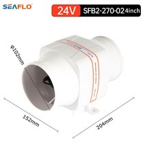 서큘레이터 선풍기 팬Seaplo-3 "/4" 빌지 송풍기 팬 DC 12V 24V 4 블레이드 조용한 에너지 효, 01 4inch  24V