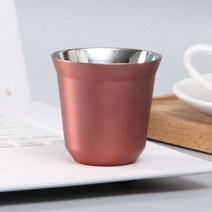 에스프레소샷잔 스테인레스 이중 벽 네스프레소 커피 컵 단열 귀여운 머그잔 런고 픽시 캡슐, 07 rose gold_01 80ml