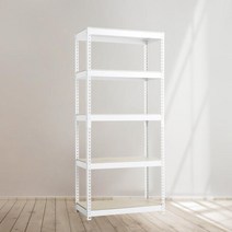 스피드랙 무볼트 조립식 앵글 철제 선반 5단 1000 x 900 x 2100, 화이트, 12mm 강화 MDF 보드, 색상