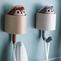 1300K 피카부 다람쥐 홀더 벽후크 옷걸이 소품걸이 수건걸이, 색상:그레이, 상세 설명 참조