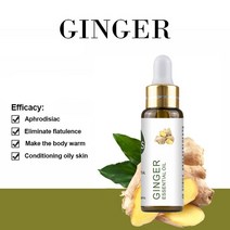 퓨어 천연 라벤더 에센셜 오일 디퓨저 10ml 유칼립투스 레몬 자스민 민트 제라늄 로즈 티 트리 아로마, [01] 10ml, [08] Ginger Oil