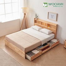 우아미 가구 모노 헤이디 LED 원목 수납침대 Q, FO5171 착불_내추럴
