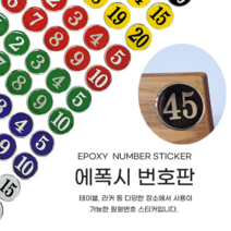 힘찬쇼핑_ 에폭시 번호판35 원형번호스티커 테이블/라커 번호, 빨강 1~10 / 10개입