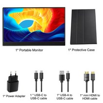 156 인치 FHD 휴대용 모니터 애플 폰 PC 노트북 스위치 PS5 4 1920x1080 LCD 60Hz 모바일 HDMI c타입 디스, 01 Support Iphone