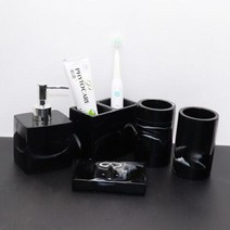 호텔 욕실 수지세트 욕실 액세서리 세트 수지 소재 비누 디스펜서 칫솔 홀, 5 Pieces Set B