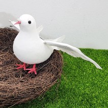 새모형 비둘기 모형 (소) 1개/성전꽃꽂이/새장식 모형/정원소품