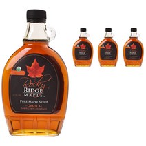 록키릿지메이플 퓨어 메이플 시럽 그레이드 A 앰버 컬러 리치 테이스트, 4개, 355ml