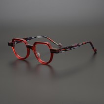 일본 디자이너 가벼운 안경 하우스브랜드 아넬형 스퀘어 코받침 남자 여자 공용 핸드메이드 수제 e3