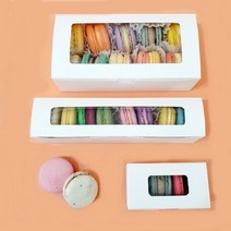 [방산소년단] 화이트 투명창 마카롱 포장상자 50개, 2줄 18호(18 x 10.5 x 5.5)